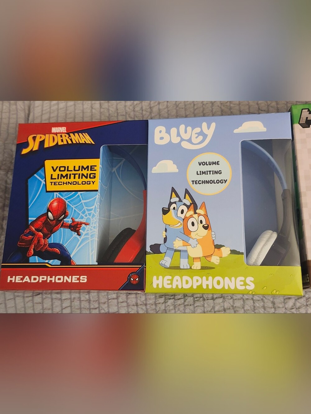 Spider-Man & Bluey Kids Volume-Limiting Headphones - Red and Light Blue